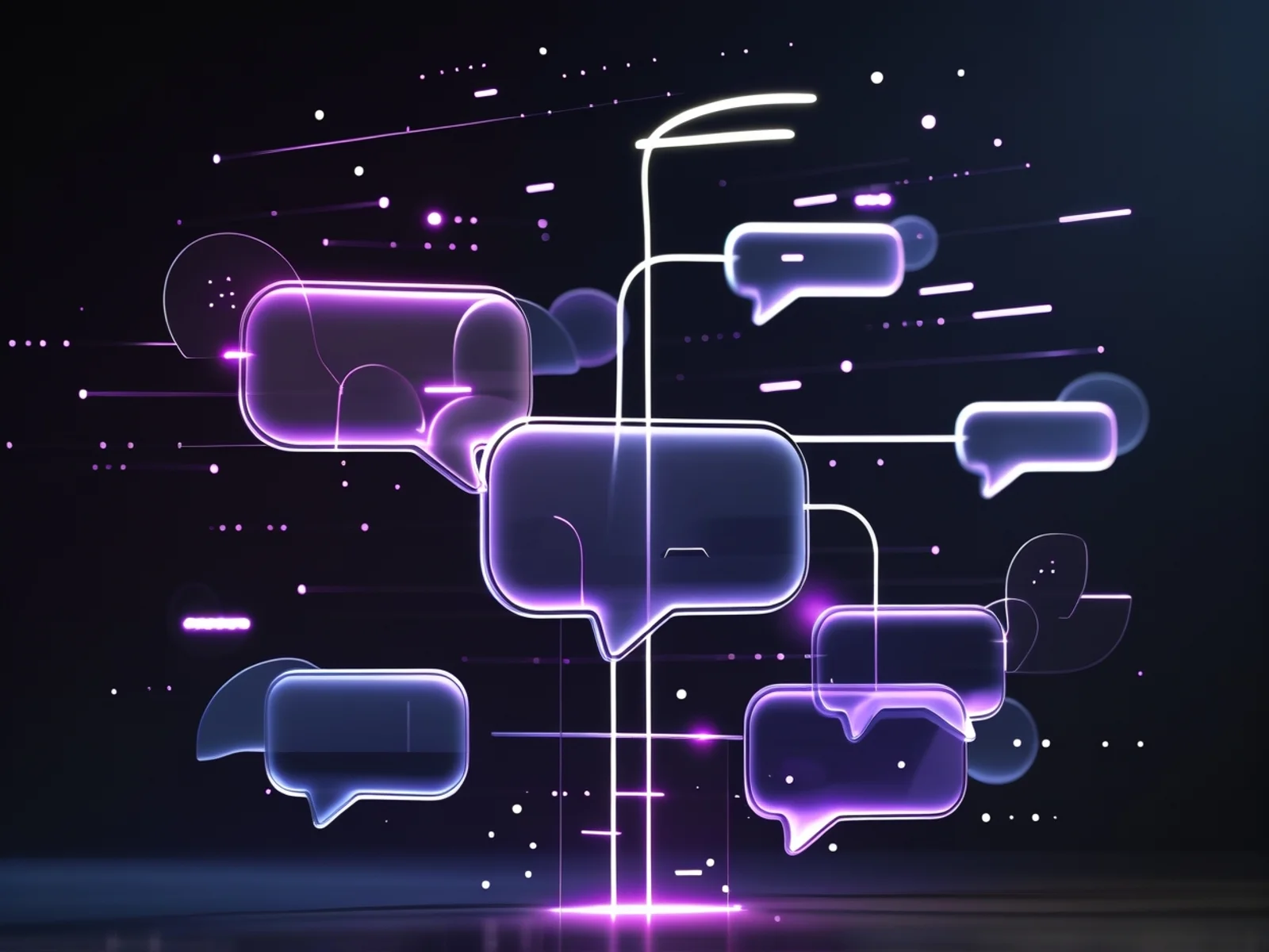 Intelligent Chatbots — abstract editorial visualization